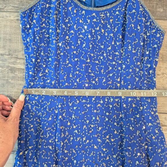 Roberta Bridal Blue Spaghetti Strap Cocktail Dress - Picture 8 of 9